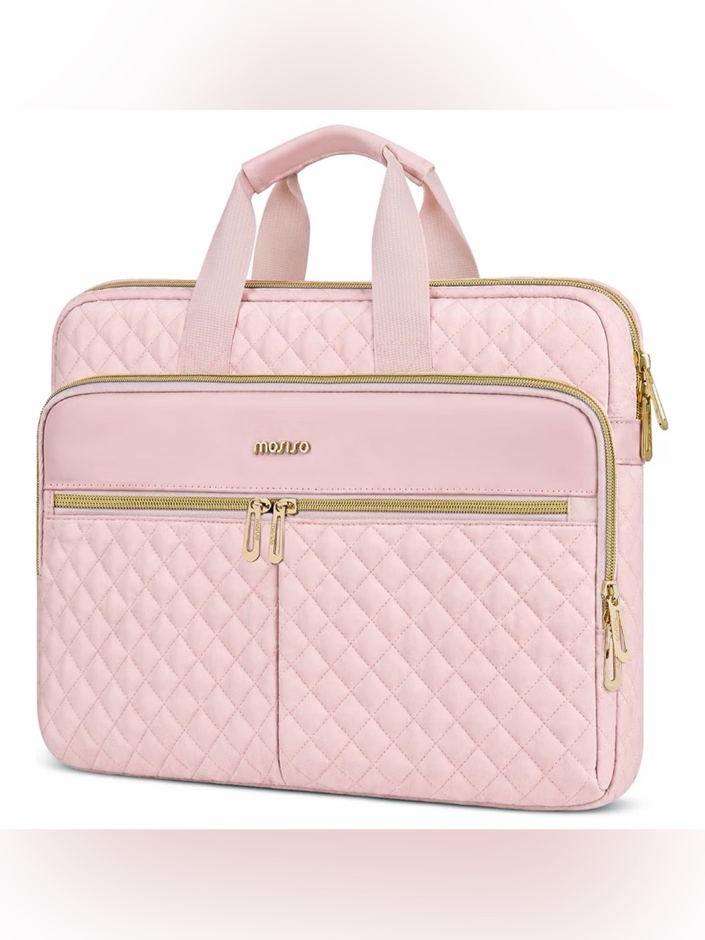 Quilted Pink Laptop Tote Bag